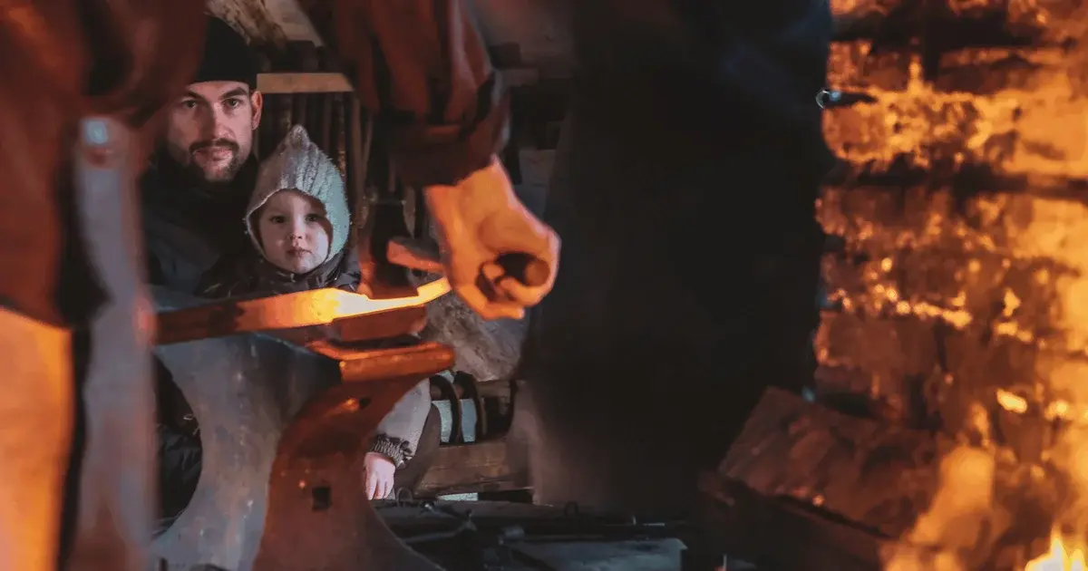 The Blacksmith at Work at Den Fynske Landsby
